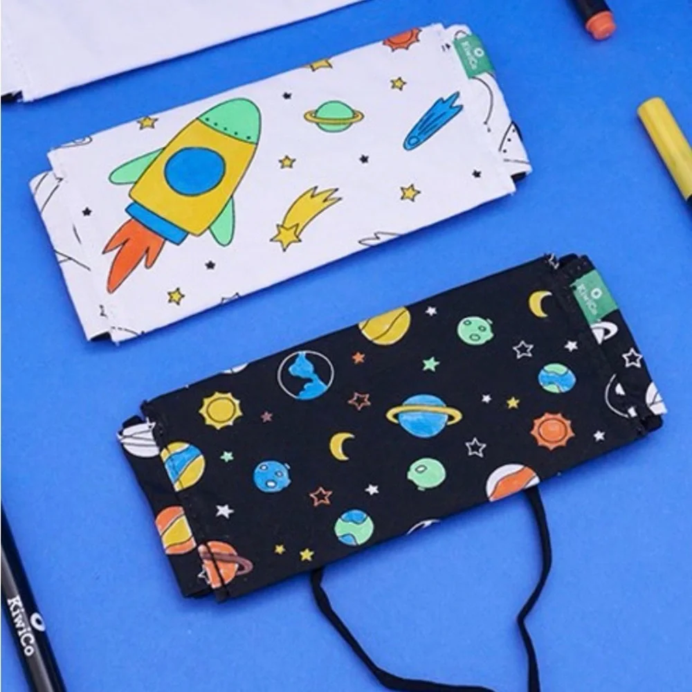 Kiwi Space-Themed Kids Mask Kit - Black and Multicolor